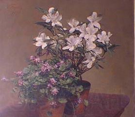 Henri Fantin-Latour Violettes et azalees Norge oil painting art